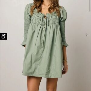 NWT Bohme Nolan Babydoll Dress in Sage